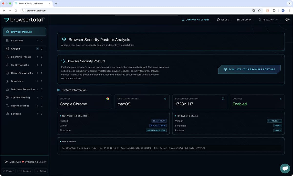 Seraphic Security Launches BrowserTotal™, an AI-Powered Browser Security Assessment Tool for Enterprises