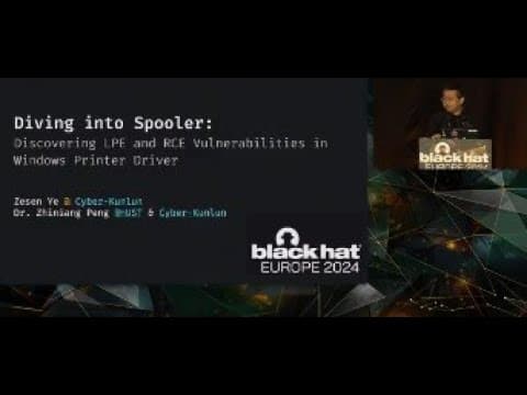 New Video from @BlackHatOfficialYT Explores Vulnerabilities in Windows Printer Drivers