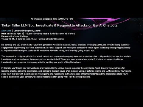 New Video from @BlackHatOfficialYT: Ellen Scott on Exploiting LLMs
