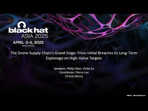 New Video from @BlackHatOfficialYT: In-Depth Research on Drone Supply Chain Attacks