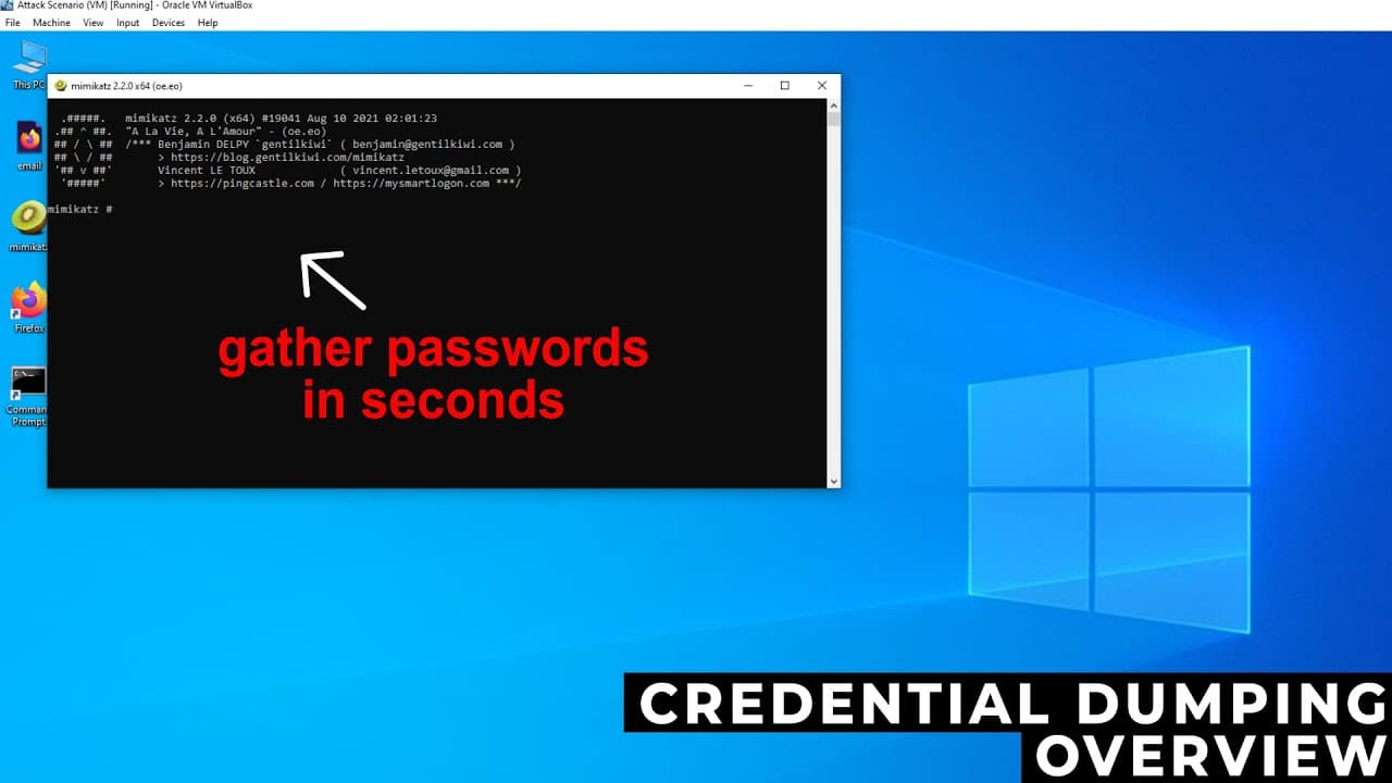 Demonstration of Credential Dumping Attack Using Mimikatz on Windows