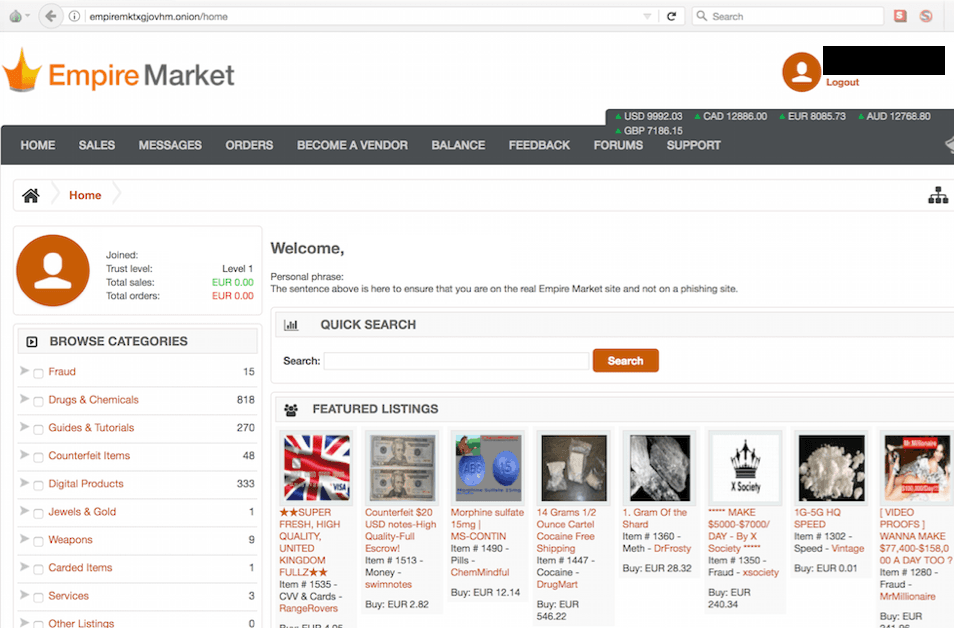 Co-Founder of Dark Web Empire Market Pleads Guilty to Drug Trafficking Conspiracy