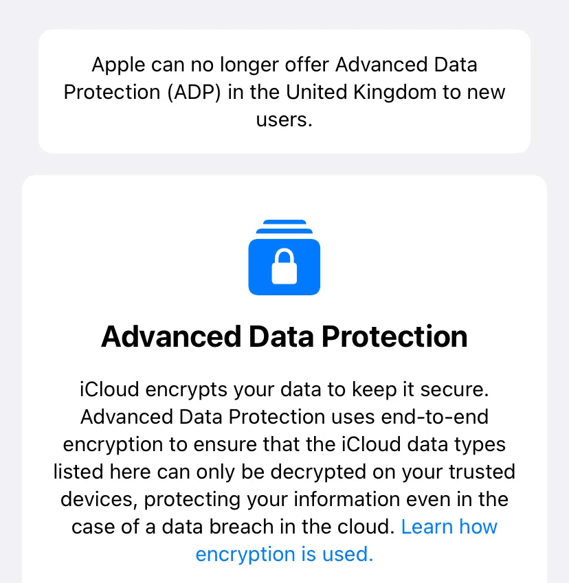 Apple Removes iCloud Advanced Data Protection in the UK Following Government Request