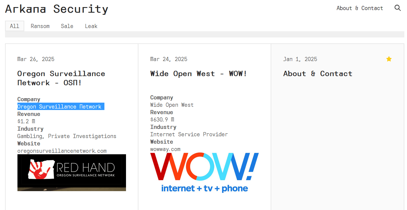 Arkana Security Claims to Have Hacked US Telecom Provider WideOpenWest (WOW!)
