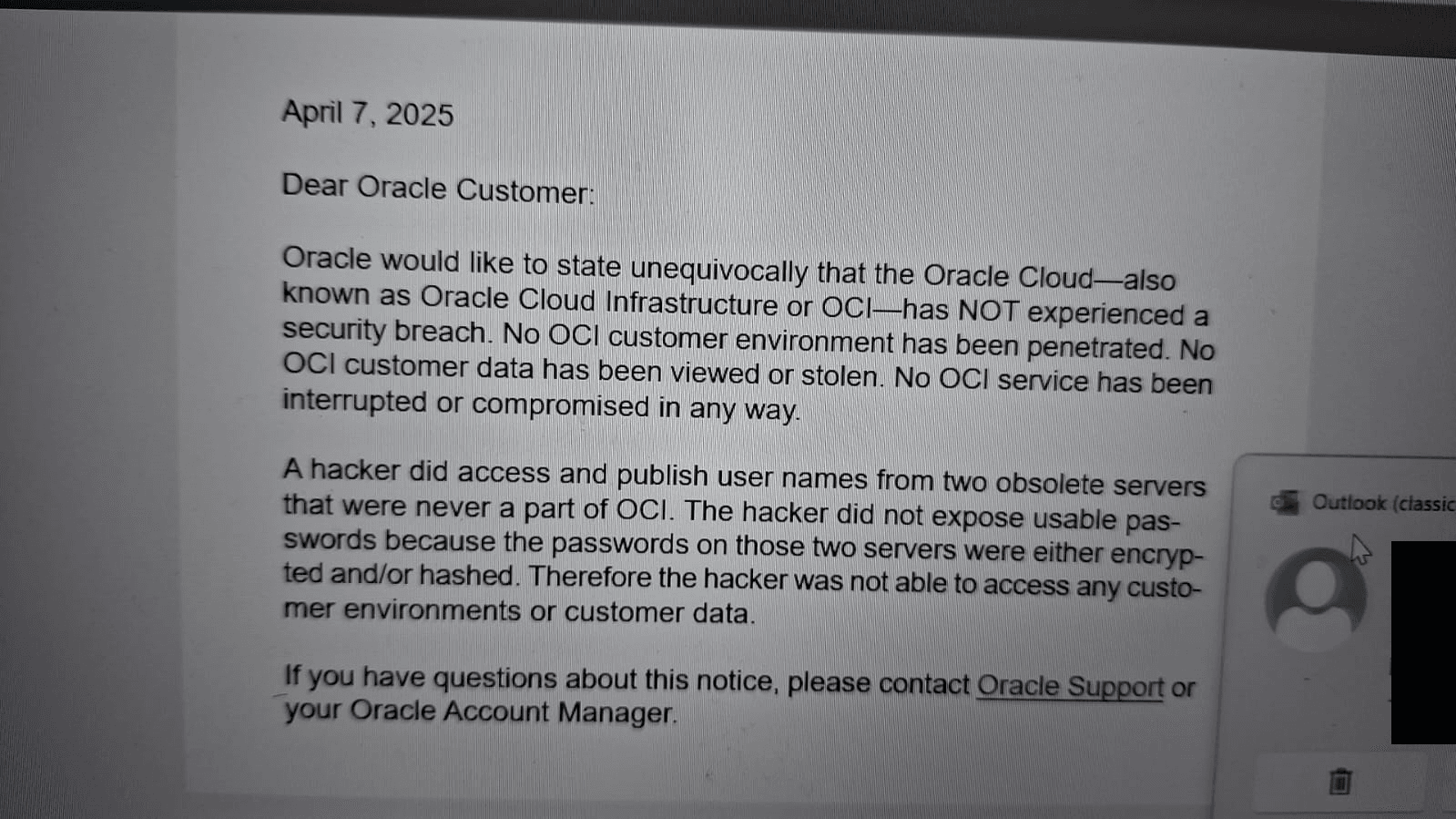 Oracle Confirms Hack of Two Obsolete Servers, No Cloud Systems or Customer Data Affected