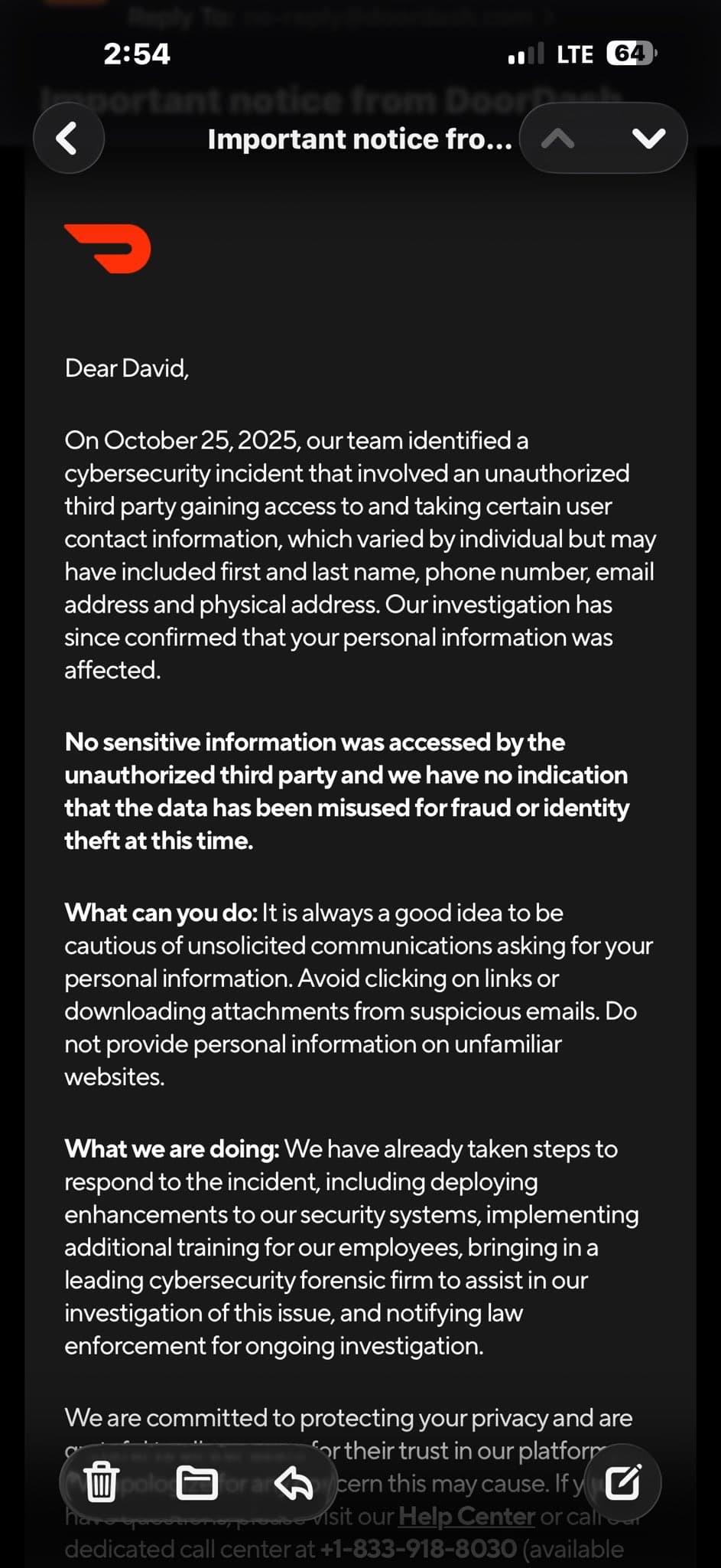 DoorDash Data Breach Exposes Personal Information After Social Engineering Attack