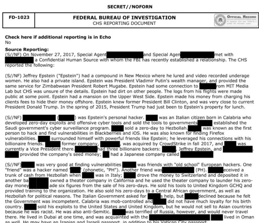 US Department of Justice Reveals Jeffrey Epstein Had a "Personal Hacker" in 2017
