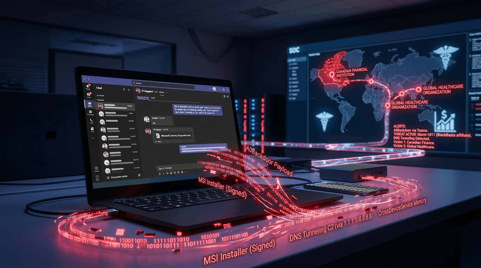 Attackers Impersonate IT Support on Microsoft Teams to Deploy A0Backdoor Malware