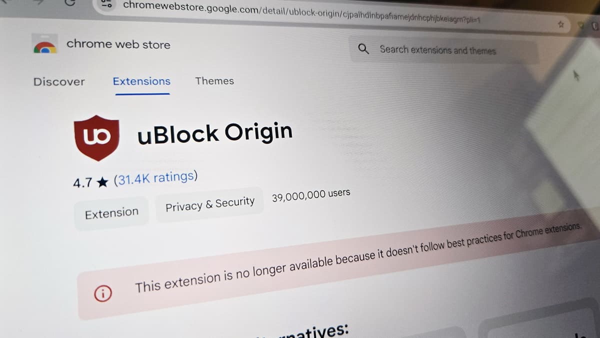 Google Gradually Disabling uBlock Origin and Other Manifest V2 Extensions in Chrome