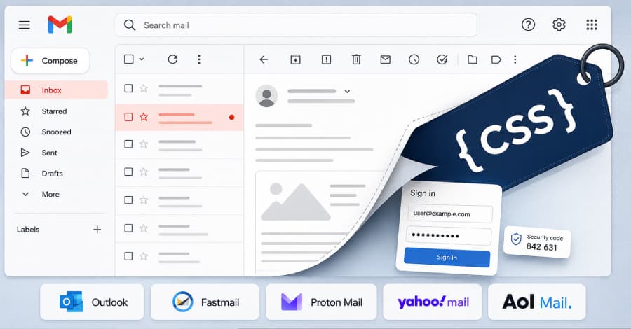 New CSS-Based Attacks Bypass Webmail Defenses, Affecting Major Providers