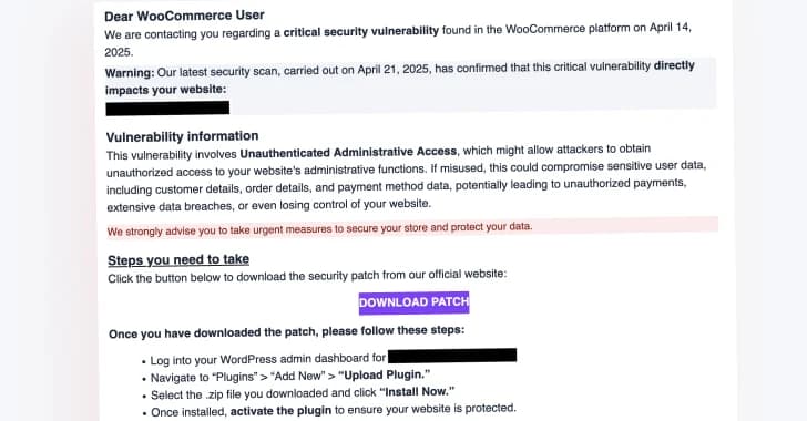 Sophisticated Phishing Campaign Targets WooCommerce Users with Fake Security Alert
