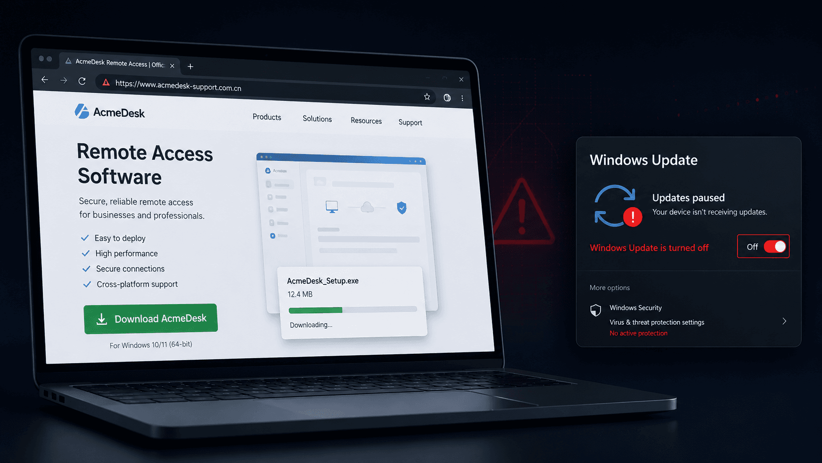 Fake Software Installers Disable Windows Update and Weaken Defender Protections