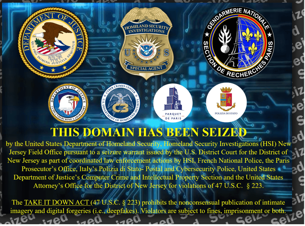 US, French, and Italian Authorities Shut Down Deepfake Pornography Website Targeting High-Profile Women