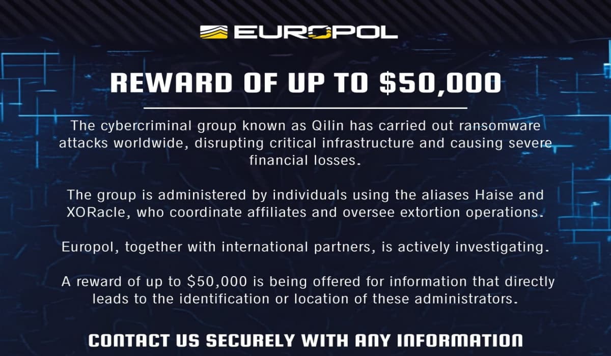 Europol Confirms Qilin Ransomware Reward is a Scam