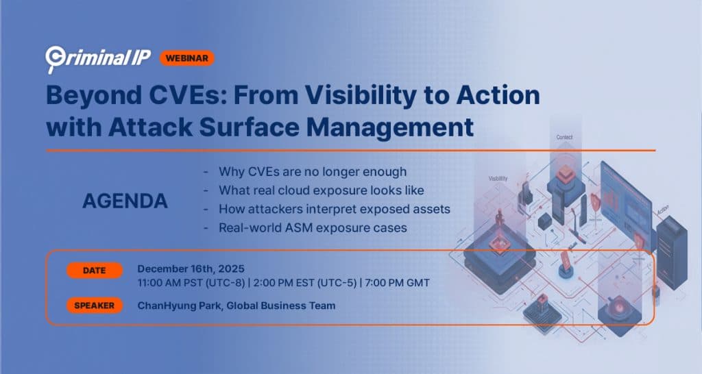 Criminal IP Webinar to Explore Beyond CVEs with Attack Surface Management