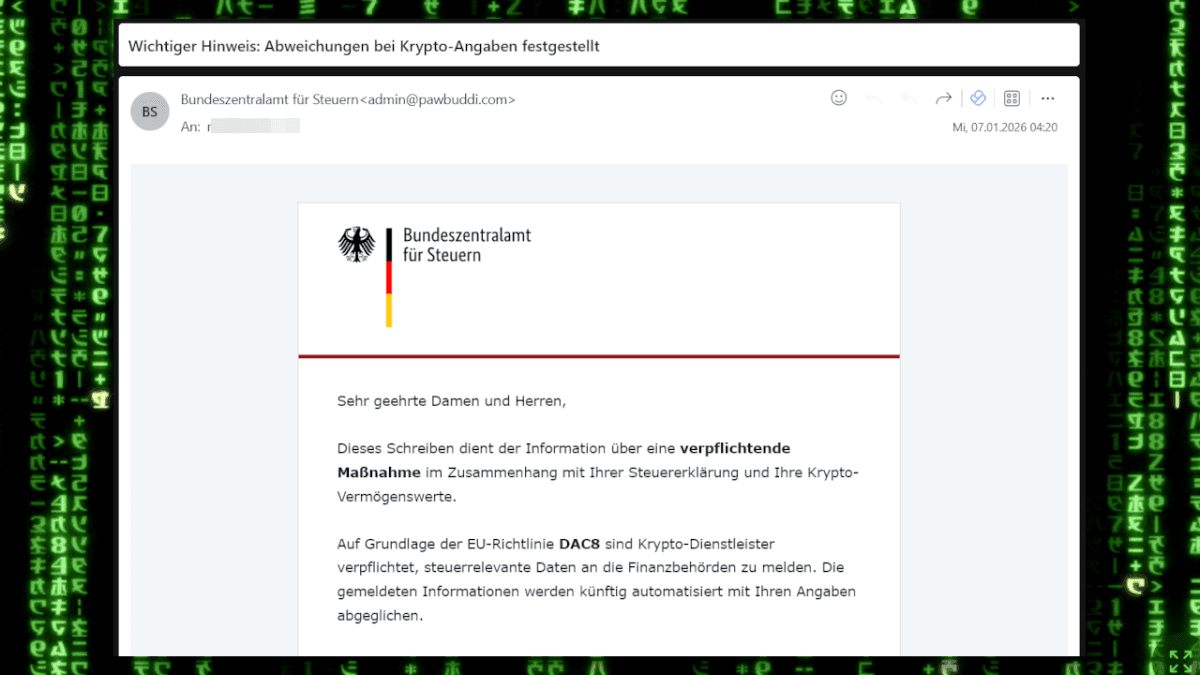 Phishing Campaign Targets German Taxpayers with Fake Cryptocurrency Tax Notices