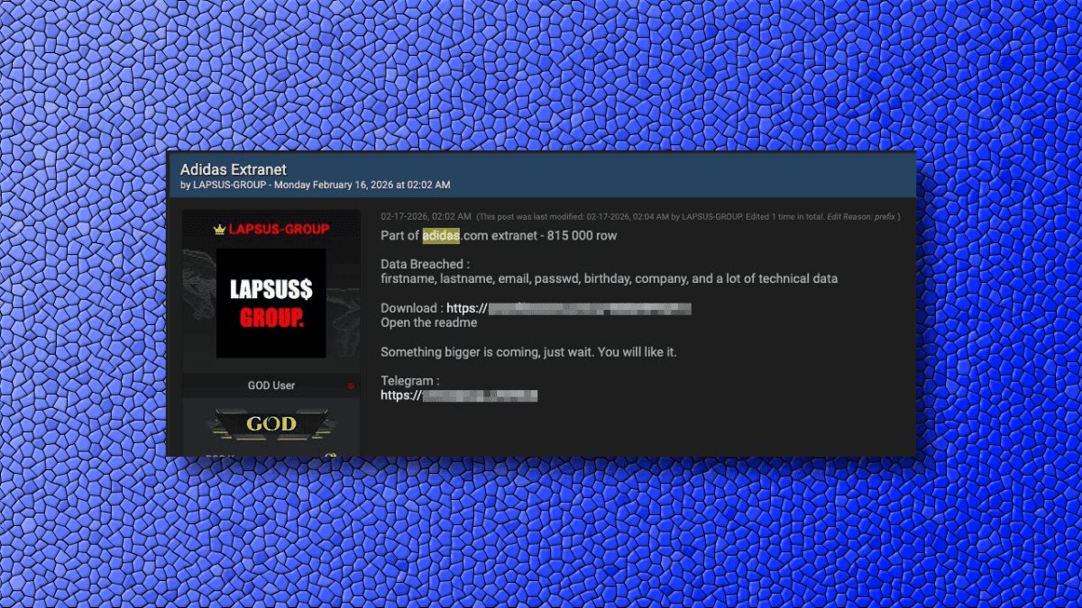 Adidas Investigates Potential Data Breach by Lapsus$ Cybercriminal Group
