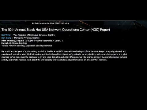 New Video from @BlackHatOfficialYT Highlights Black Hat NOC Operations