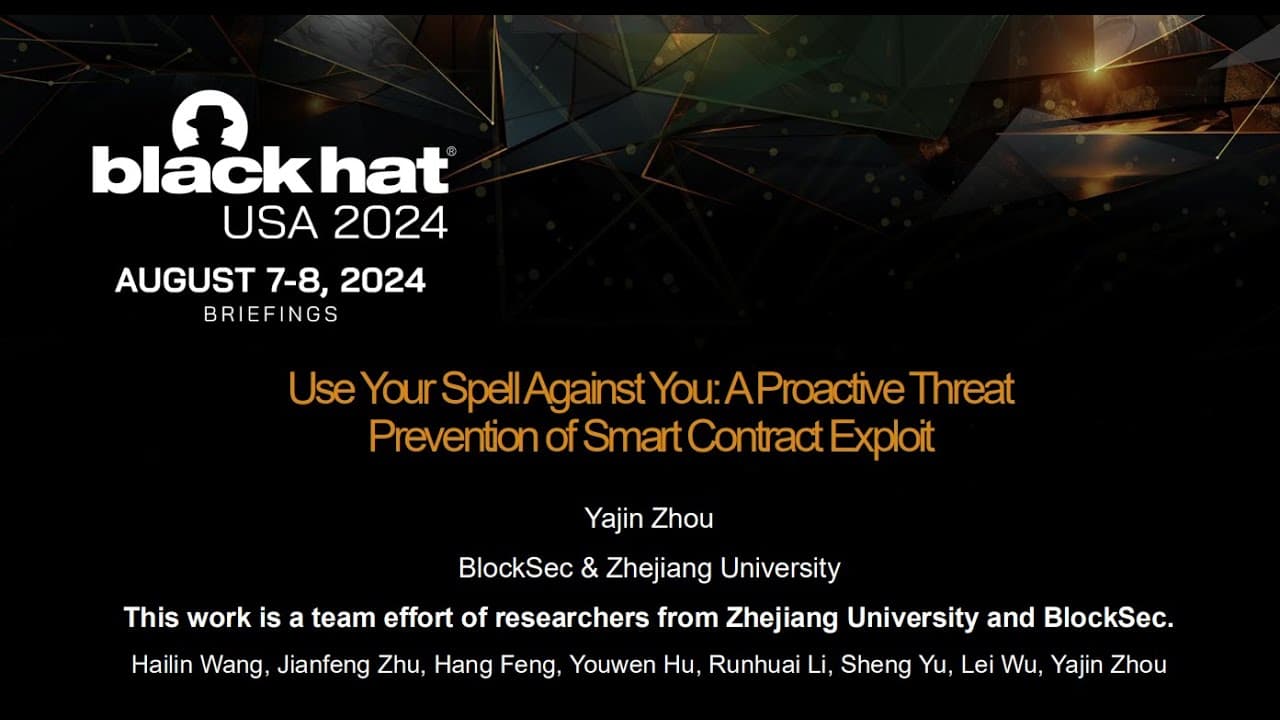 New Video from @BlackHatOfficialYT: Proactive Security Measures for DeFi Protocols