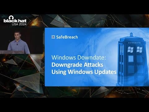 New Video from @BlackHatOfficialYT: Researcher Alon Discusses Downgrade Attacks on Windows