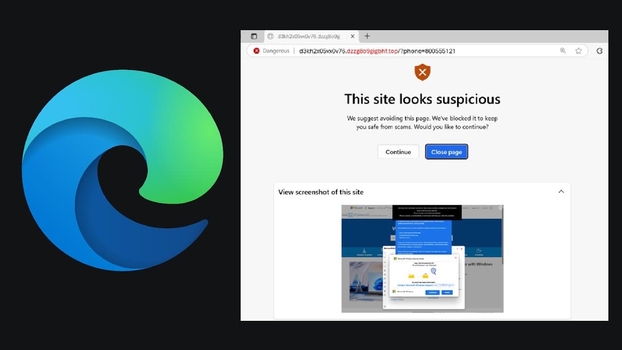 New Microsoft Edge Feature: Scareware Blocker