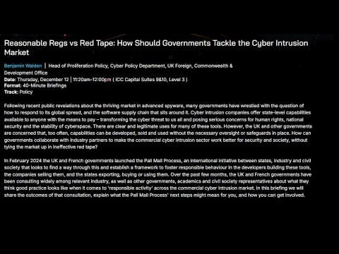 New Video from @BlackHatOfficialYT Discusses Cyber Intrusion Capabilities and the Palm Process