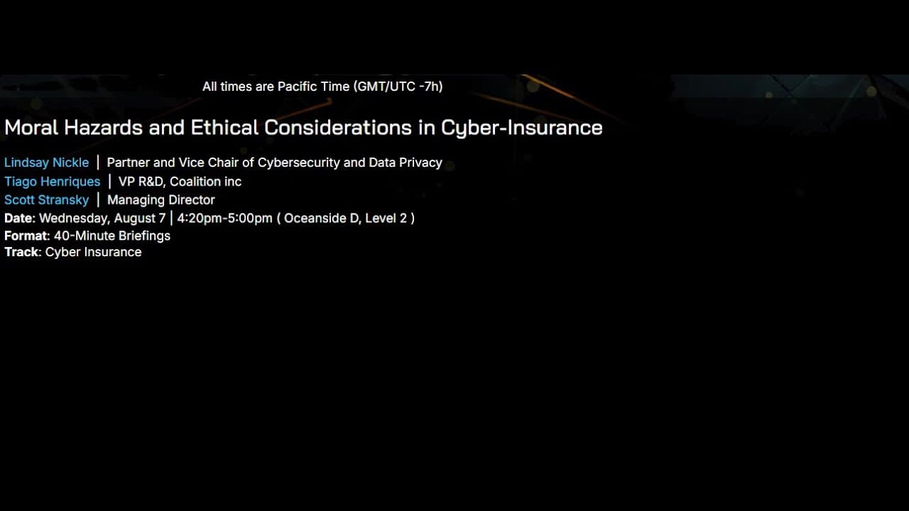 New Video from @BlackHatOfficialYT Discusses Cyber Insurance Challenges and Opportunities