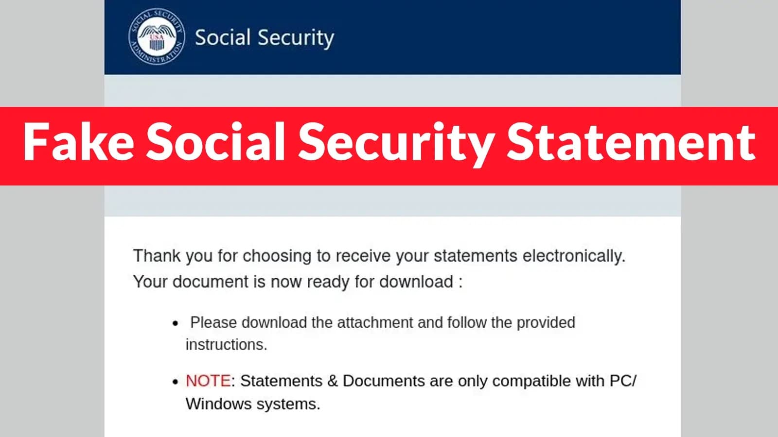 Phishing Attack Using Fake Social Security Reports Detected