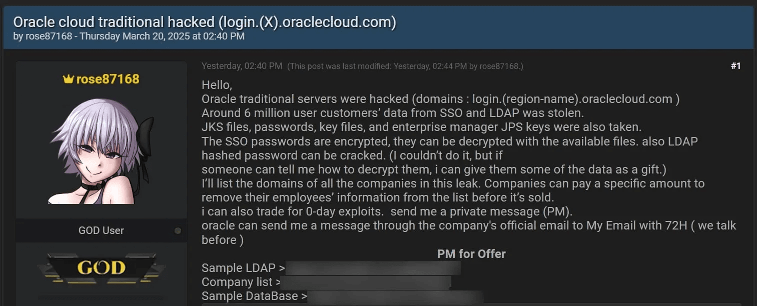 Oracle Confirms Data Breach in Its Cloud, Quietly Informs Customers