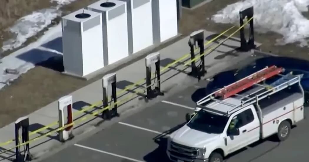 Seven Tesla Charging Stations Set Ablaze Near Boston