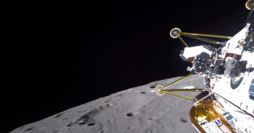 Intuitive Machines' Athena Lunar Module Lands on Moon, Status Uncertain