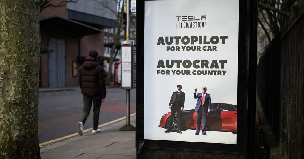 Britons Use Humor and Art to Criticize Elon Musk