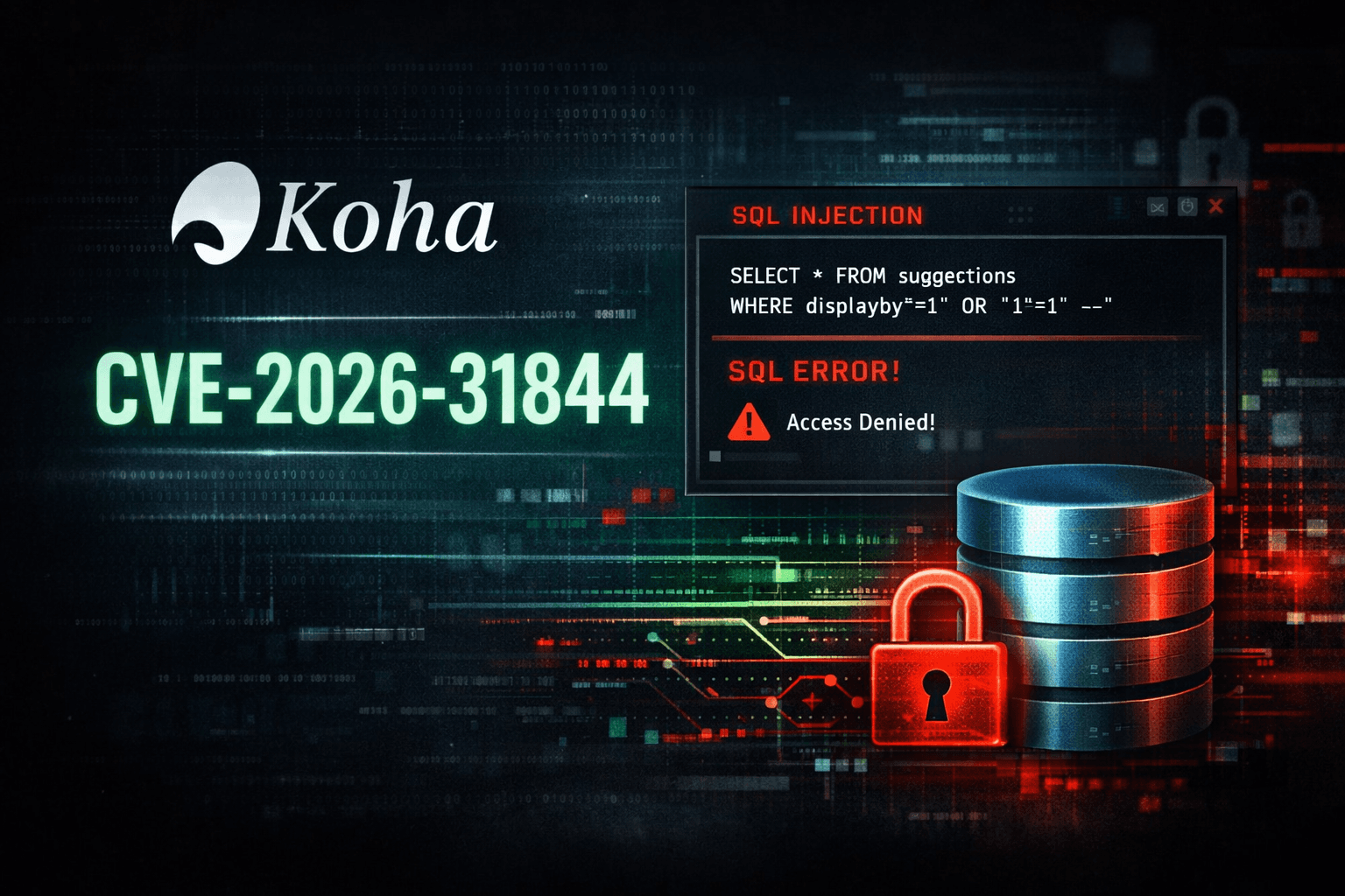 Authenticated SQL Injection Vulnerability in Koha Puts Database at Risk