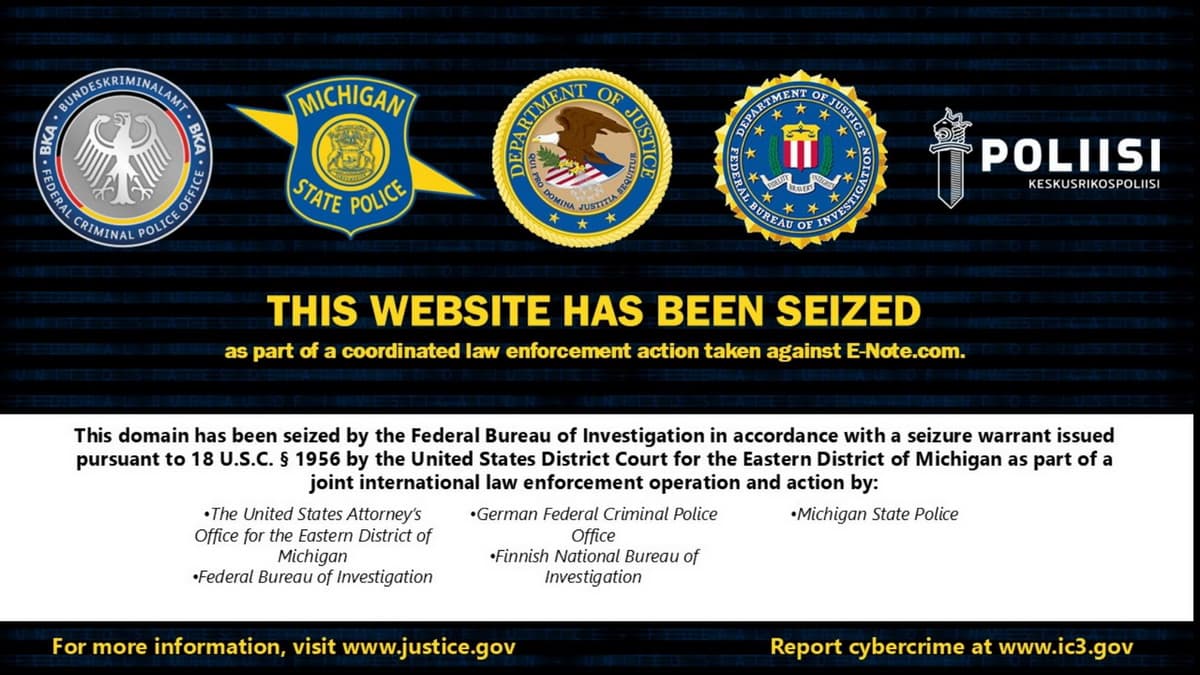 International Law Enforcement Shuts Down E-Note Cryptocurrency Exchange Over $70M Money Laundering Allegations